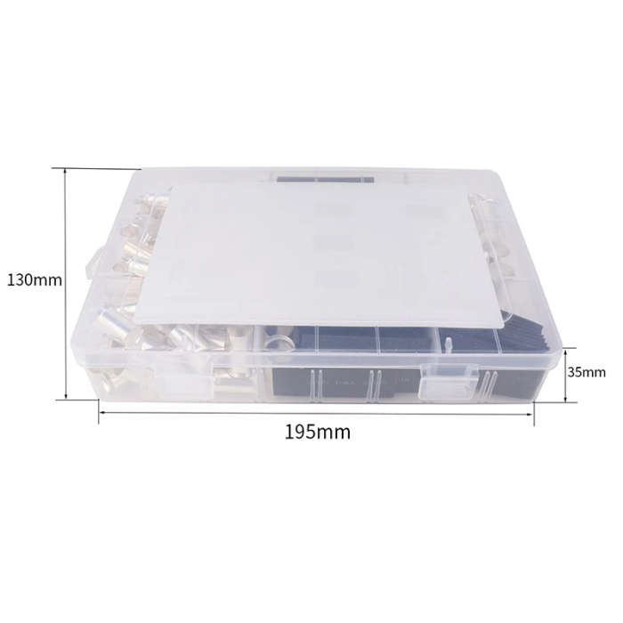 215 PCS AWG 4 2 1 2/0 Wire Ferrule Silver Plated Copper Crimp Connector with Heat Shrink Tube