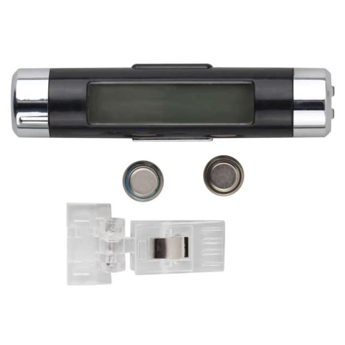 Car thermometer clock 2 in 1 LCD Clip-on Digital Backlight Automotive Thermometer Clock Calendar