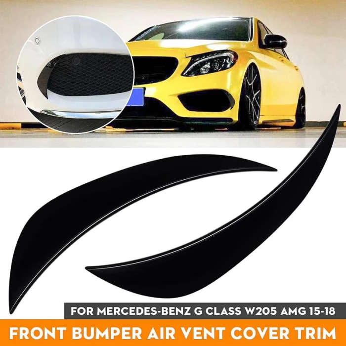 Front Bumper Side Air Vent Splitter Spoiler Canard for Mercedes Benz C Class W205 C63 C180 C200