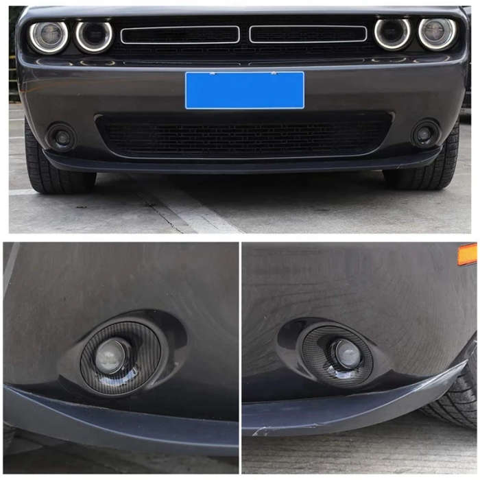 For Dodge Challenger 2015-2021 Front Fog Light Lamp Cover Trim Decorative Frame Stickers