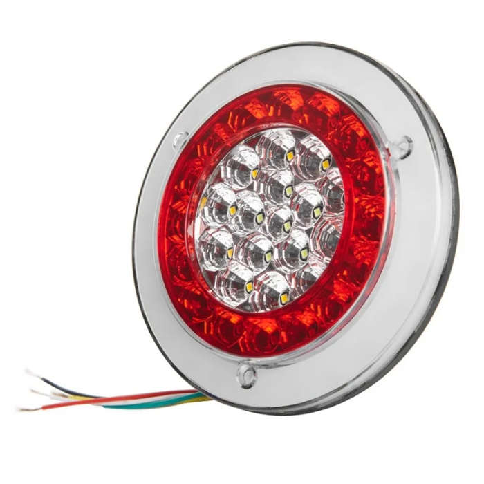 Round Red/Amber 56Led Brake Stop Turn Signal Tail Lights for Truck Trailer 24V