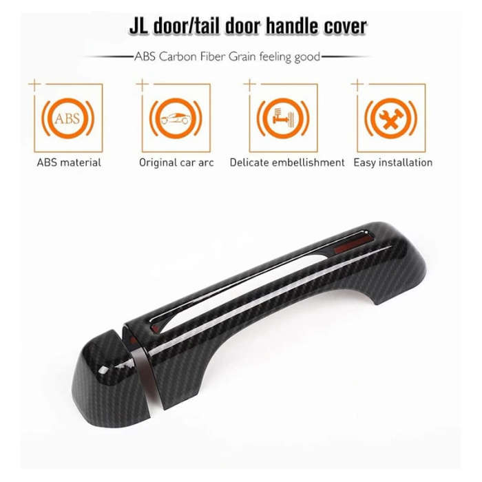 For Door Handle Inserts Cover Kit & Tailgate Handle Cover for Jeep Wrangler JL Gladiator JT