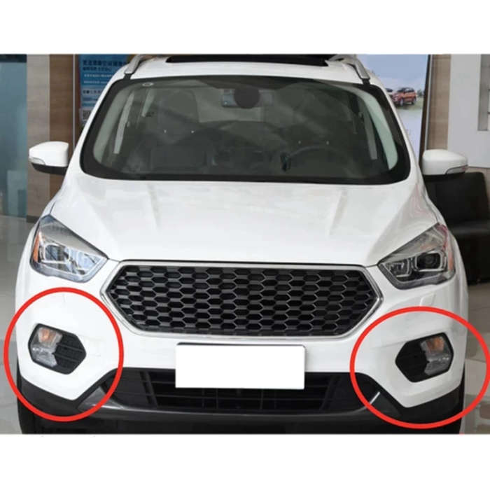 1 Pair Front Bumper Fog Light Frame Grille Cover for Ford Escape Kuga 2017-2019