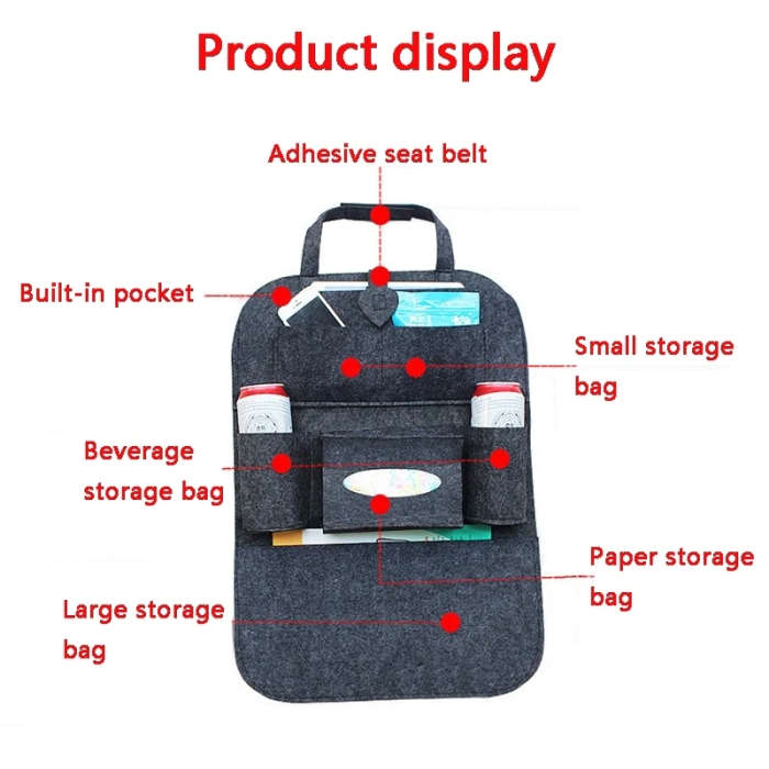 Thicken Felt Cloth Car Seat Back Storage Bag