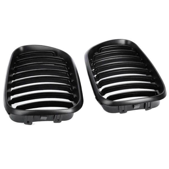Car Front Grille Grill L&R Hood Bumper Kidney Grilles Matte Black for -BMW E53 X5 1999-03