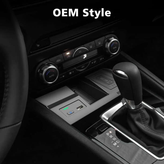 Wireless Car Charger, Center Console Phone Charging Pad with USB Port for Mazda CX5 CX-5 2017-2021