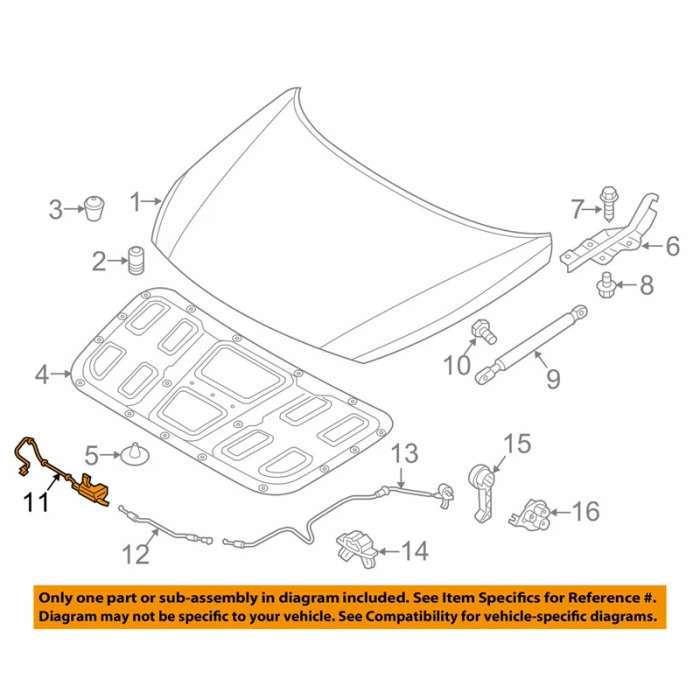 Hood Latch Hood Lock Assembly for Hyundai Elantra Sedan 2017-2018 81130F2010