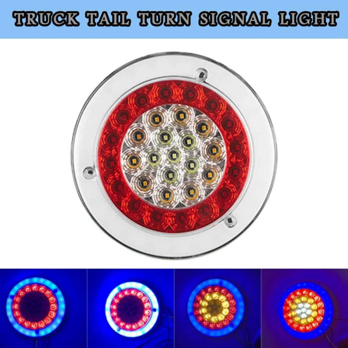 Round Red/Amber 56Led Brake Stop Turn Signal Tail Lights for Truck Trailer 24V