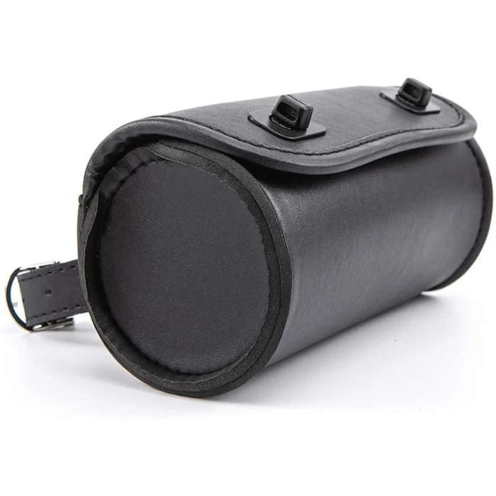 Motorcycle Fork Bag PU Leather Handlebar Tool Pouch Sissy Bar Roll Storage Bag Saddle Bag