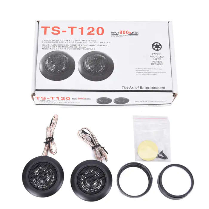 1pair New Car Dome Tweeter 800W T120 Car Dome Tweeter Audio Loudspeaker