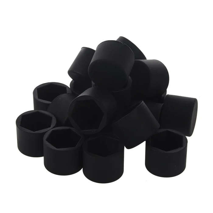 20pcs Universal Black Silicone Wheel Lugs Nuts Bolts Covers Protective Caps 21mm