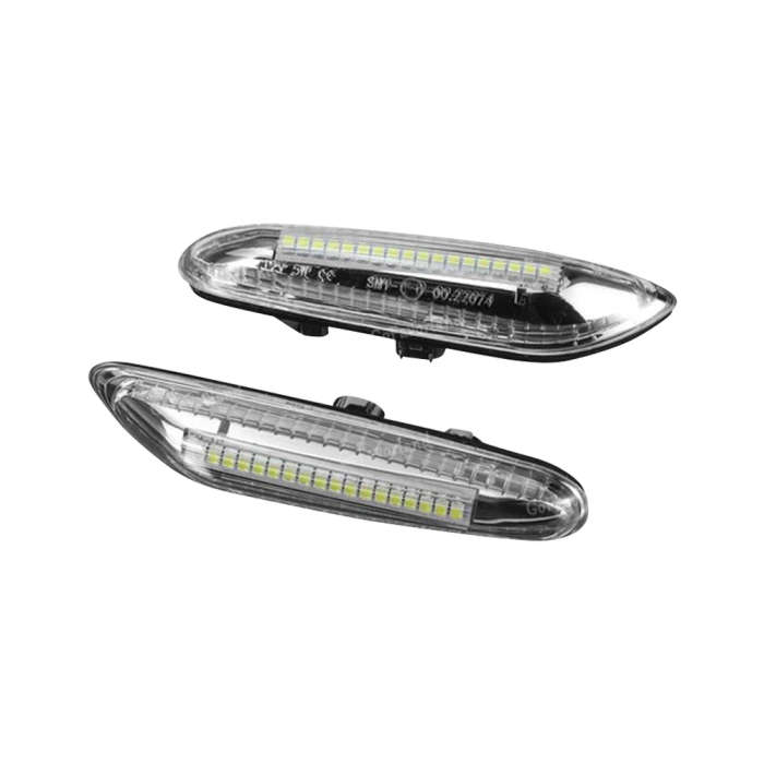 1Pair Smoke Lens White LED Side Marker Lights Lamp For BMW E80 3 39; E90 5 39; E60 X3