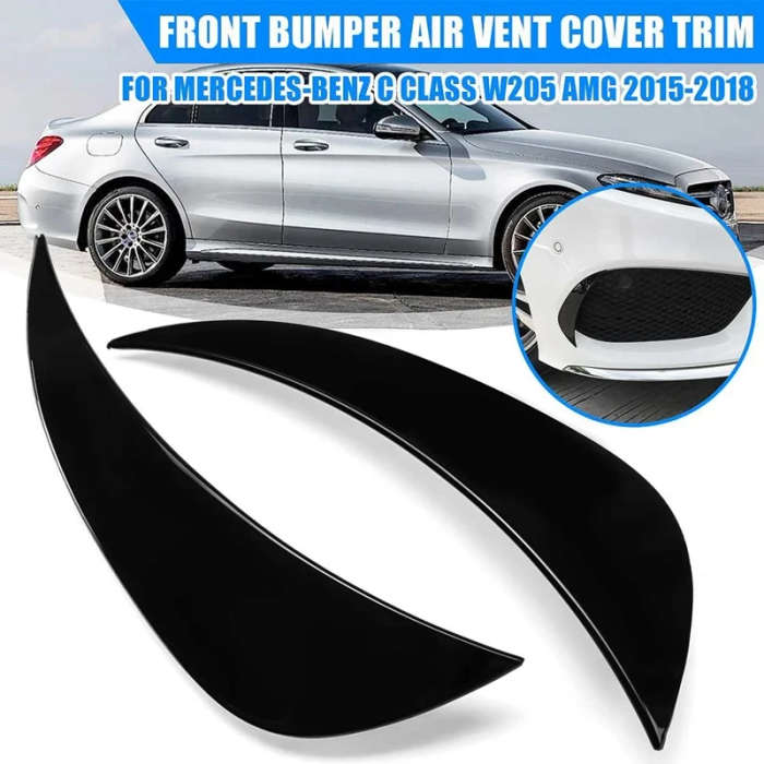 Front Bumper Side Air Vent Splitter Spoiler Canard for Mercedes Benz C Class W205 C63 C180 C200