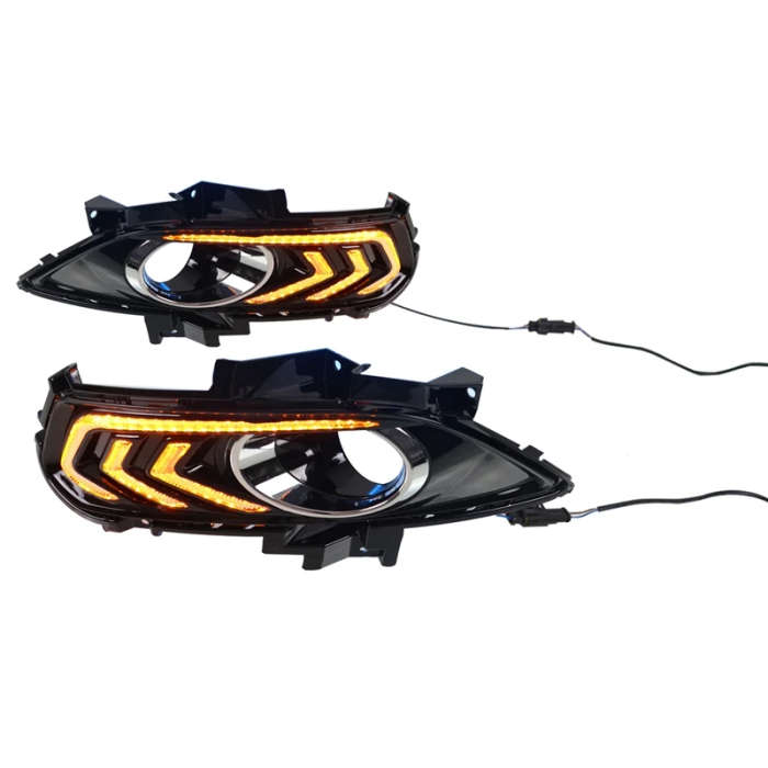 2Pcs for 2013-2015 Ford New Mondeo with Yellow and Blue Three-Color Daytime Running Lights