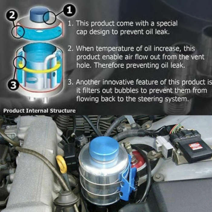 Universal 0.5L Car Oil Catch Compact Baffled Can Waste Oil Recovery Tank Cooling Oil Can