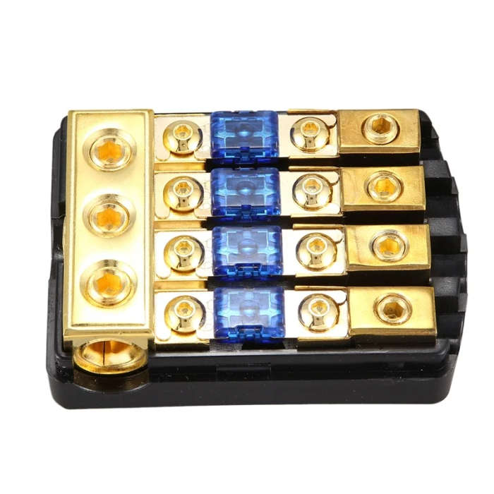 Car Truck o Amplifier Circuit Holder AGU Style Stereo Amplifier Refit Fuse Adapter 1 in 4 Way Out