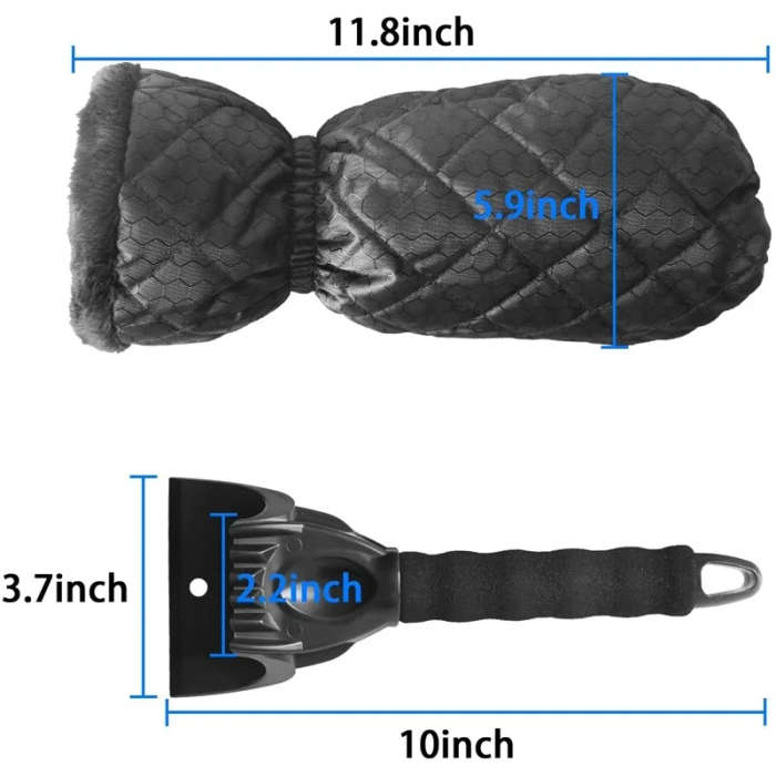 Ice Scraper Mitt Glove Windshield Snow Scraper Waterproof Snow Remover