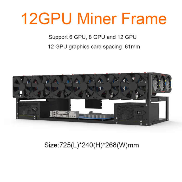New A Variety Of Styles 12 GPU Open Miner Mining Rig Frame Case Motherboard Board Bracket Bitcoin