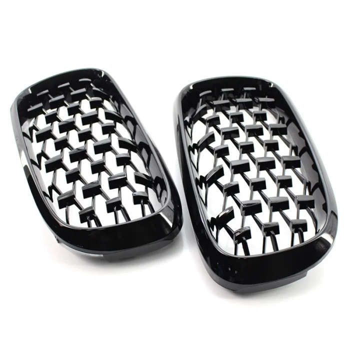 Diamond Style ABS Front Racing Grille For-BMW X5 X6 F15 F16 F85 F86 Gloss Black