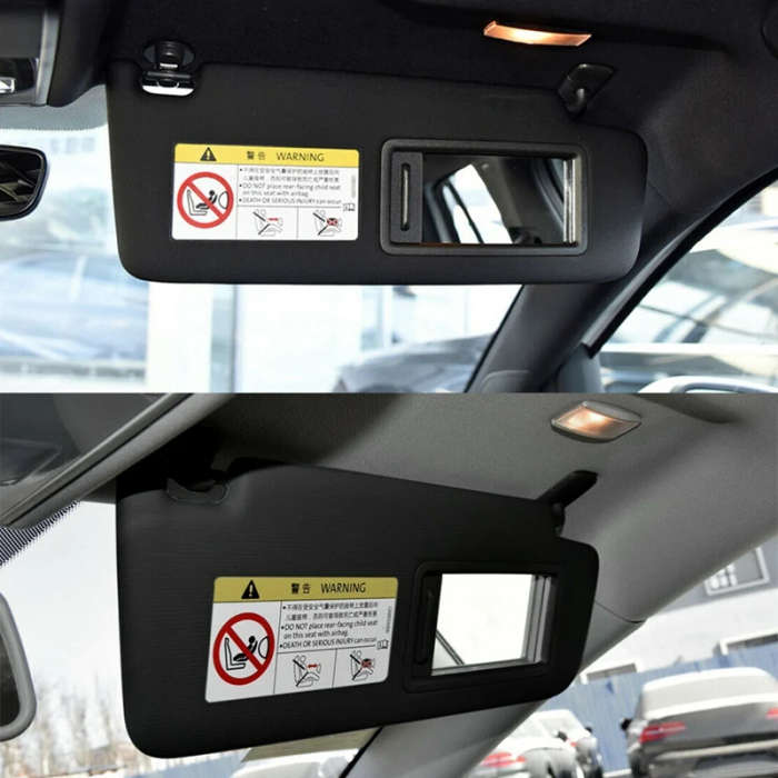 Right Side Car Interior Sun Visor Shade with Makeup Mirror Black for Golf MK7 2014-2017