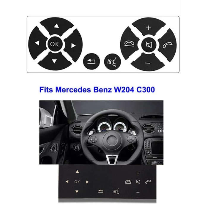 Car Steering Wheel Button Switch Trim Cover Sticker for Mercedes Benz C E S Class W204 W212 W221 GLK