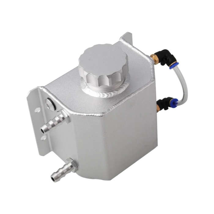 Car Aluminum Radiator Coolant Overflow Bottle 1L Recovery Water Tank Reservoir FST009-BK