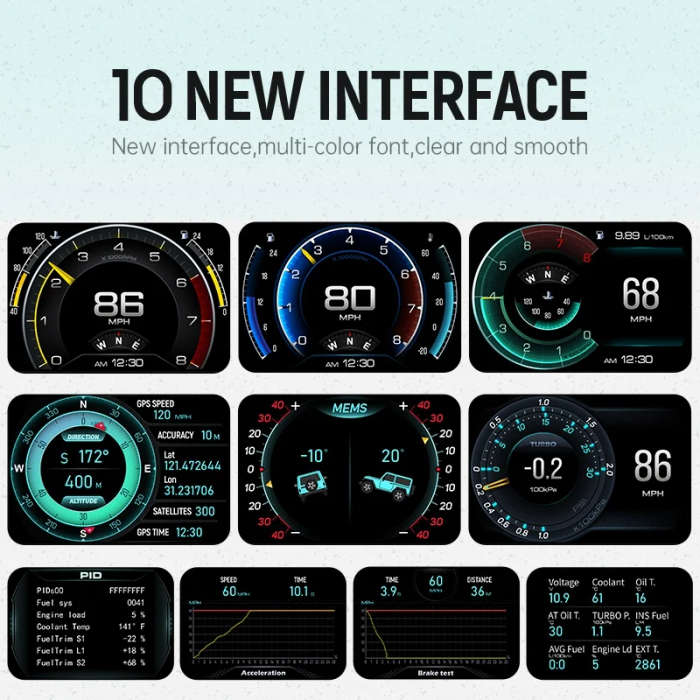 New A700 HUD OBD GPS Head Up Digital LCD Display Scanner Trip Computer Accelorator