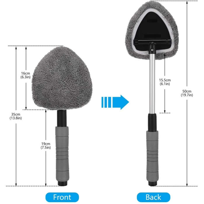 5 in 1 Windshield Cleaning Tool Microfiber Car Interior Window Cleaner with Extendable Handle
