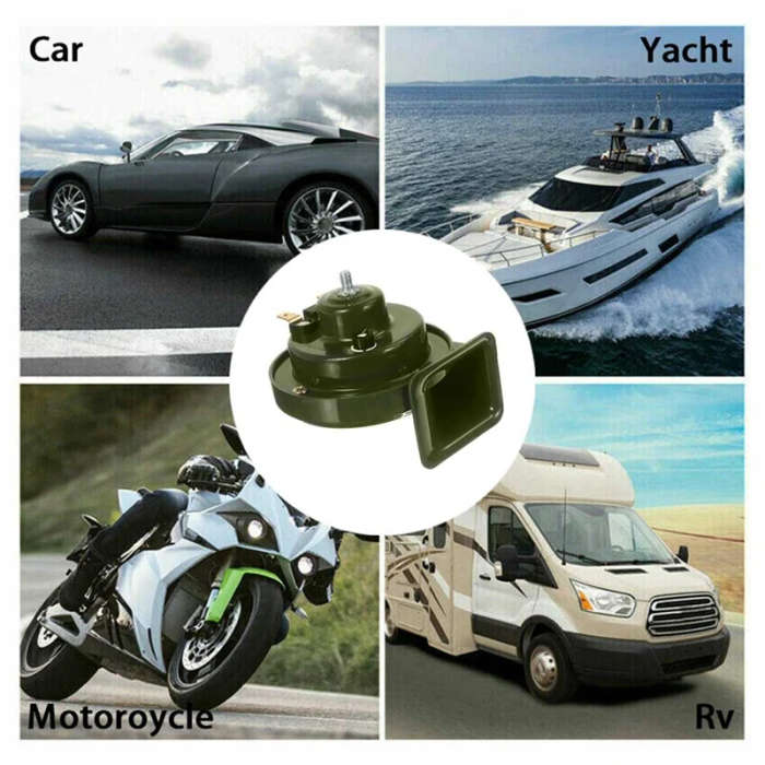 2Pcs 300DB 12V Air Horn for Car Snail Electric Air Horn Marine Boat Loud Alarm Kit