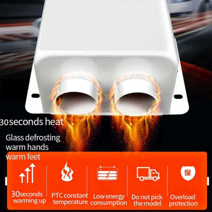 800W Auto Car Heater 12V 2 Hole Heating Defroster Demister Electric Heater