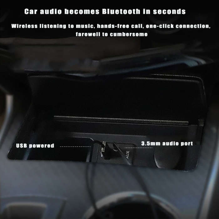 AUX Car Bluetooth 5.0 Receiver Mobile Call Bluetooth Adapter connect 2 Mobile Phones