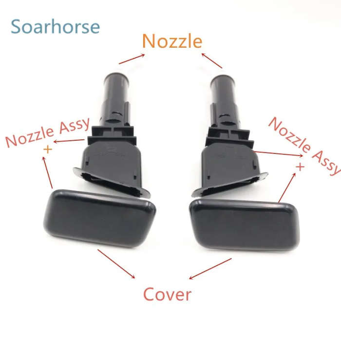 Car Headlamp Headlight Washer Sprayer Nozzle with Cover Cap For Mitsubishi ASX 2010-15