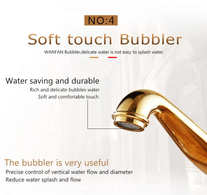 Basin Faucets Brass with Diamond Bathroom Faucet Gold Mixer Tap Single Handle Hot & Cold Washbasin