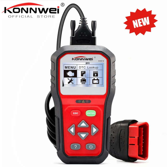 KONNWEI KW818 Enhanced OBDII ODB2 EOBD Car Diagnostic Scanner 12V ...