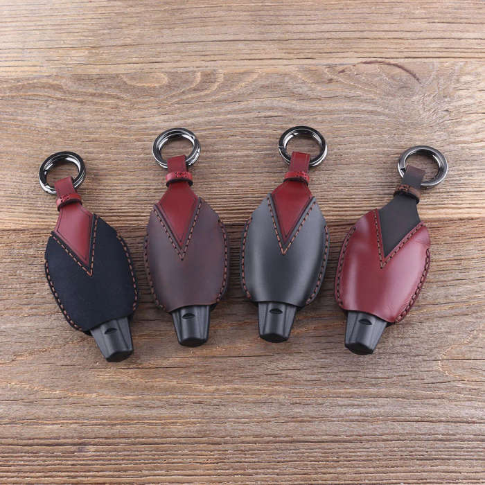 4 Button Key Fob Shell Case For SAAB 9-3 93 2003-2009 Leather Key Cover Keychain Car Key Bag Case
