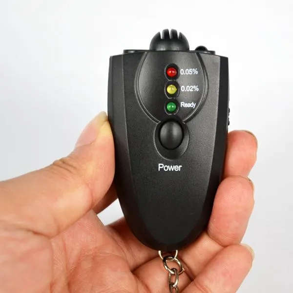 Portable Keychain Red Light LED Flashlight Alcohol Breath Tester Breathalyzer