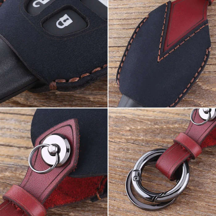 4 Button Key Fob Shell Case For SAAB 9-3 93 2003-2009 Leather Key Cover Keychain Car Key Bag Case
