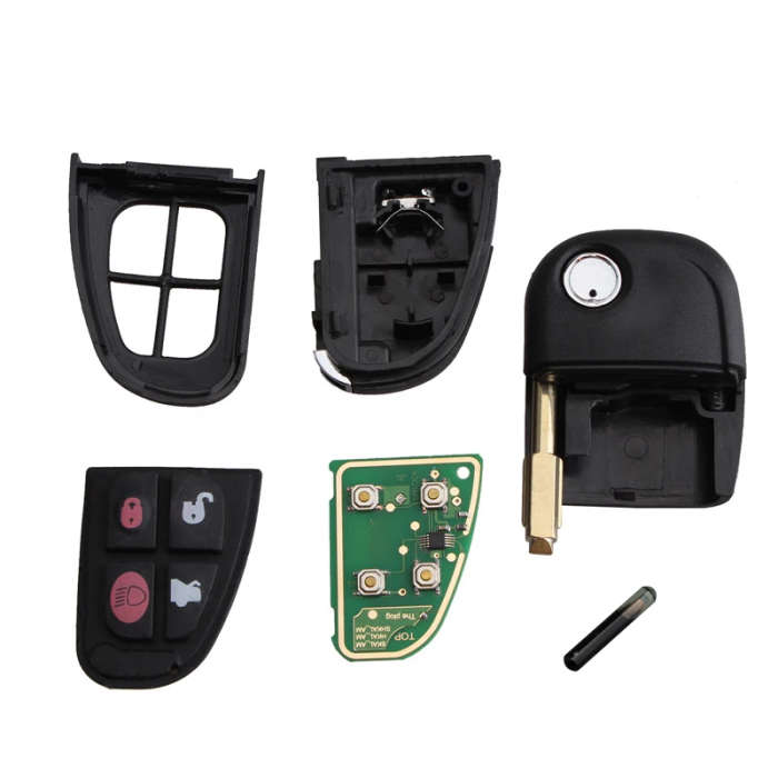 315/433MHz 4 Buttons Flip Remote Control Car Key Fob Case ID60 Chip NHVWB1U241 For Jaguar X-Type