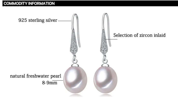 100% GENUINE PEARL - Genuine 925 Sterling Silver Earring - Purple PEARL