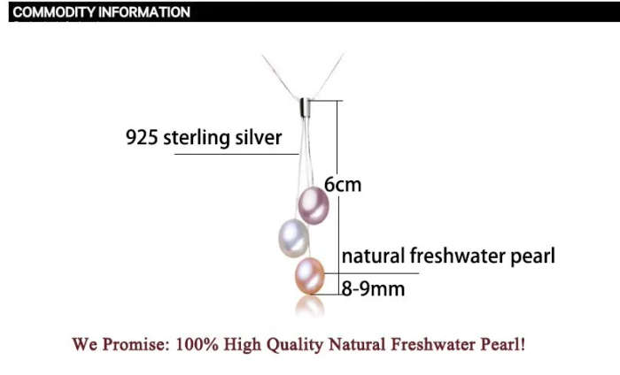 100% GENUINE PEARL -  Genuine 925 Sterling Silver Necklace - White PEARL