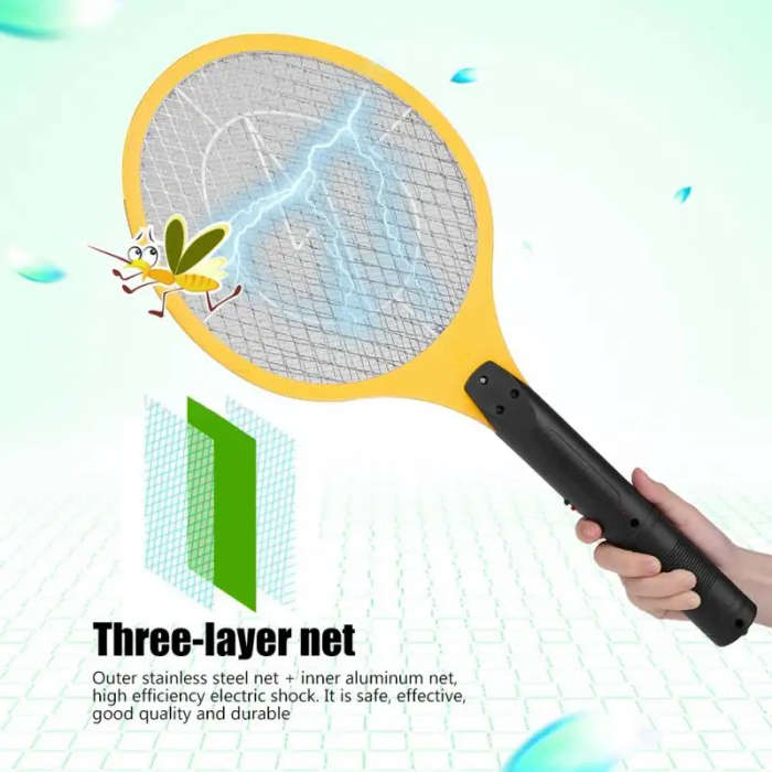 Cordless Rechargeable Electric Fly Mosquito Killer Swatter Bug Zapper Racket