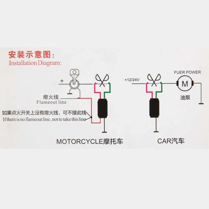 DC12-24V Motor Vehicle Anti-theft Electronic Lock with Two Remote Controls