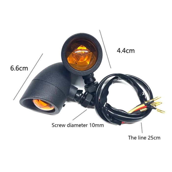 1 Pair Motorcycle Amber Turn Signals Indicator Lights Motorcycle Vintage Turn Signal Universal