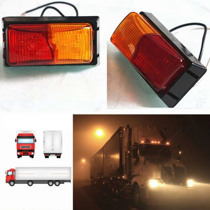4PCS 8 LED Car Truck Rear Tail Light Waterproof Double Sides Marker Trailer Lights 10-30V