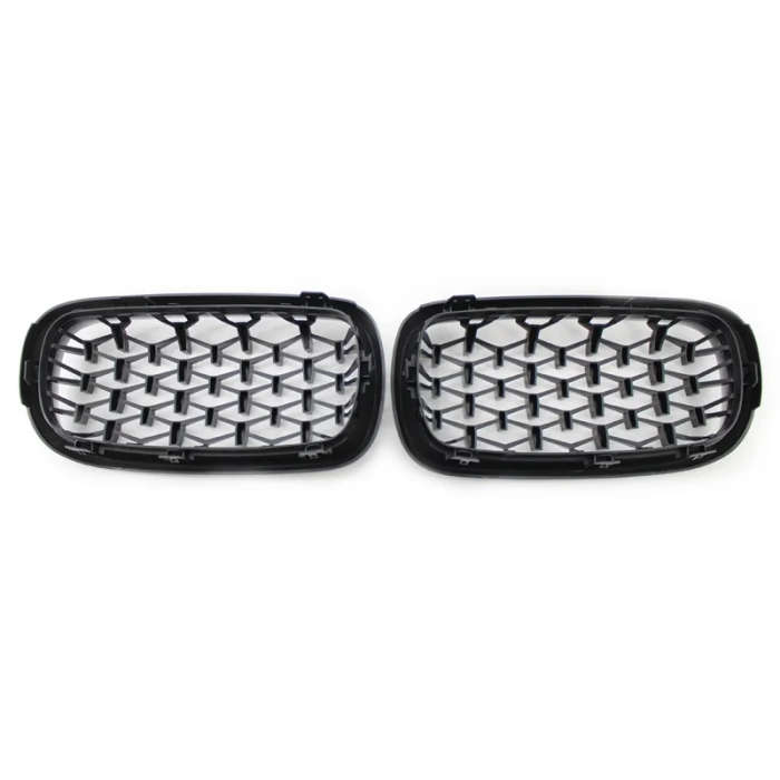 Diamond Style ABS Front Racing Grille For-BMW X5 X6 F15 F16 F85 F86 Gloss Black