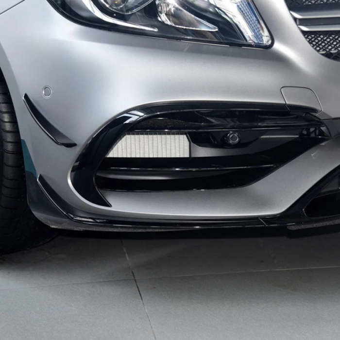 Front Bumper Under Splitter Spoiler Canards Air Knife for Benz a Class W176 A180 A200 A220 A250 AMG