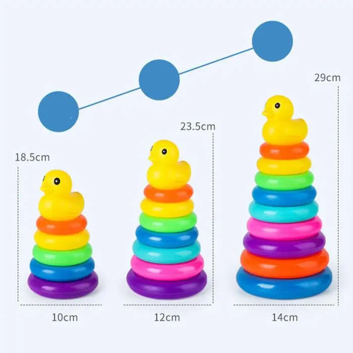 9 Rings educational duck baby toy stacking set