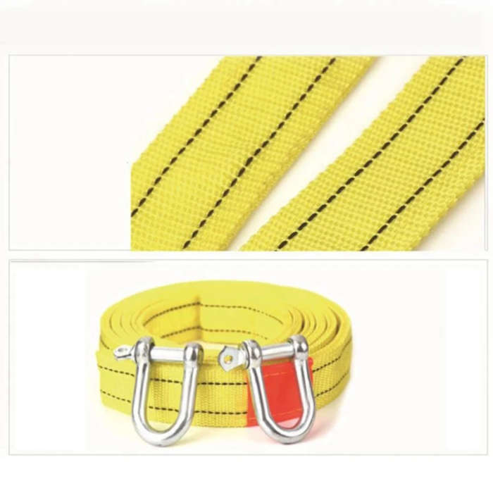 5M 5T Car Electric Winch Rope Off-Road Vehicle Tow Rope with U-Shaped Hook Tow Strap for Cars