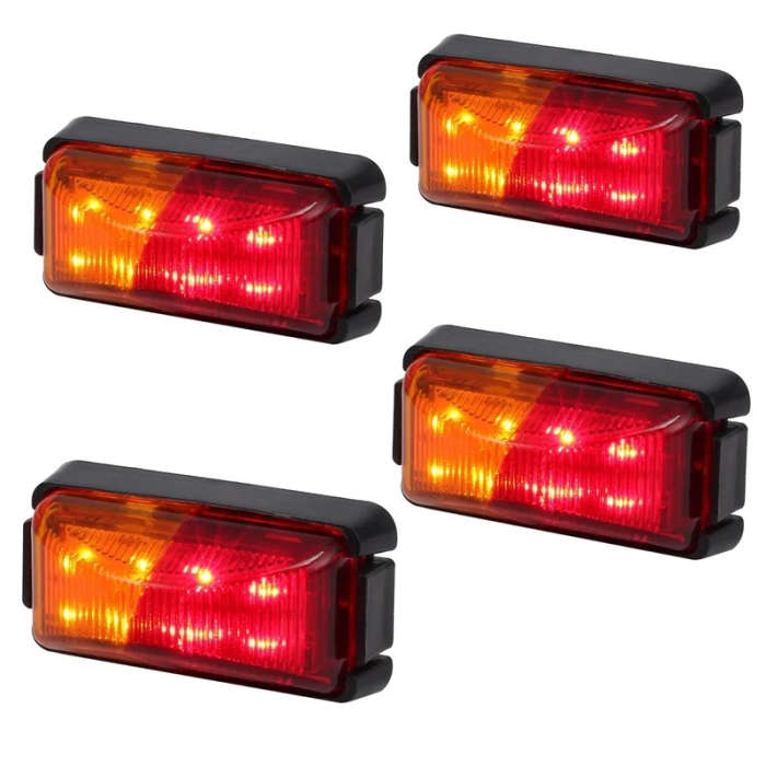 4PCS 8 LED Car Truck Rear Tail Light Waterproof Double Sides Marker Trailer Lights 10-30V