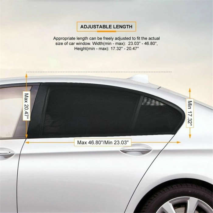 Auto Car Window Mesh Shield Sunshade Visor Net Mosquito Repellent UV Protection Window Covers